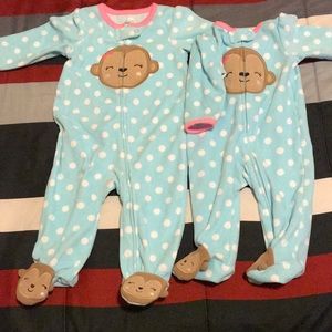 Set of 2 SimpleJoys by Carters Fleece Bodysuit